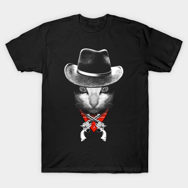 Cowboy Cat T-Shirt by Moncheng